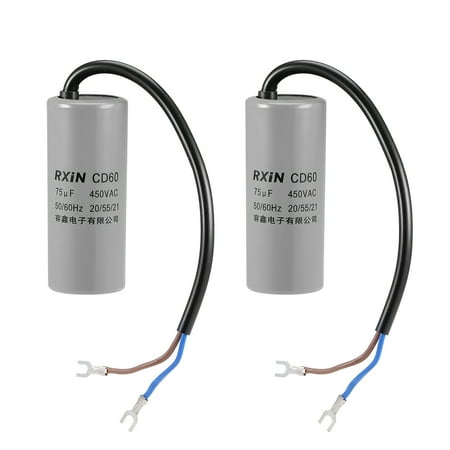 

Uxcell 75uf AC 450V 50/60 Hz CD60 Motor Star Capacitor 2 Pack