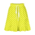 thumbnail image 5 of Besolor Womens Boho Mini Skirt Summer Polka Dots Elastic Waist Drawstring Tiered A-Line Flowy Beach Short Skirt, 5 of 6