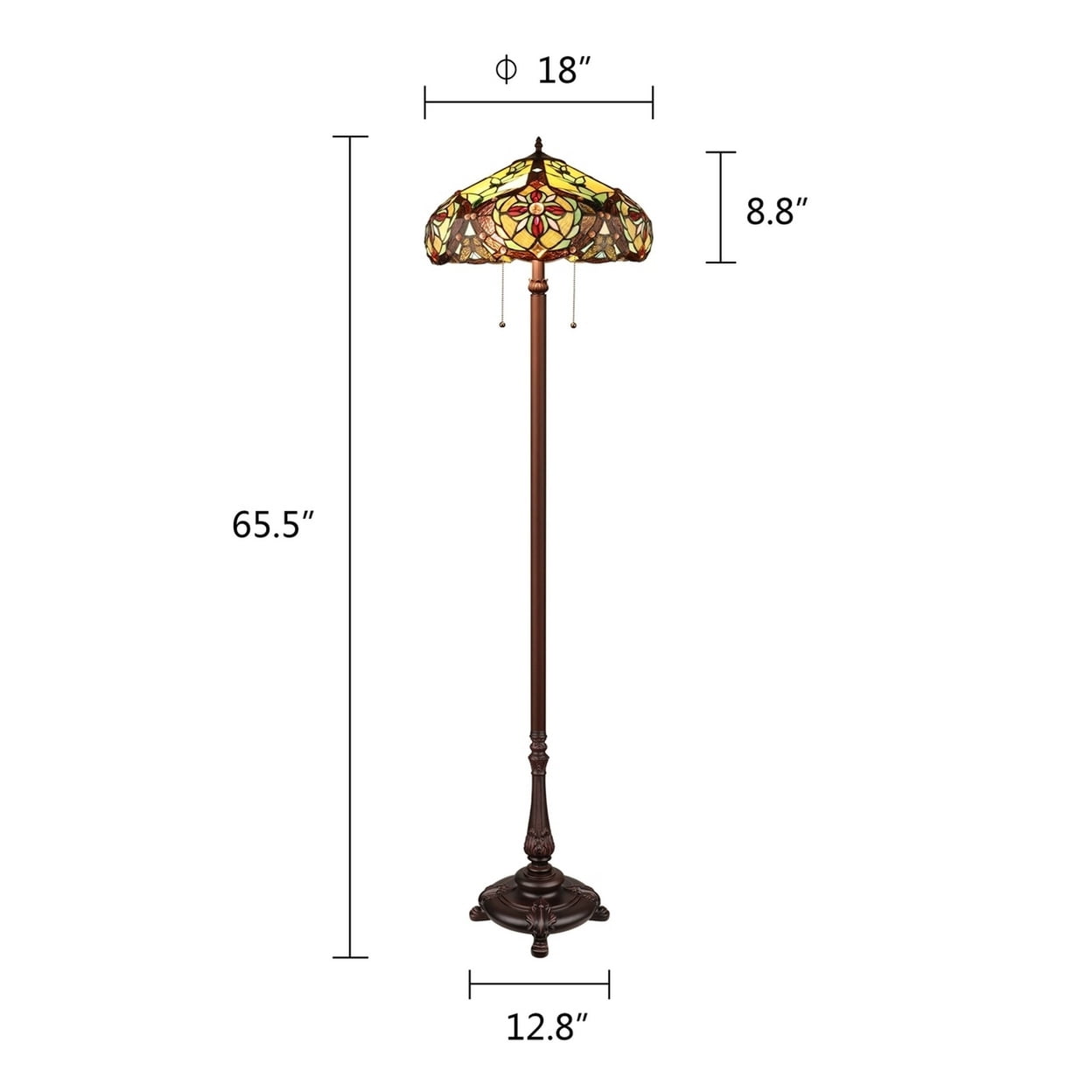 CHLOE Lighting CORA Victorian-Style 2-Light Dark Bronze Finish Floor Lamp 18" Wide