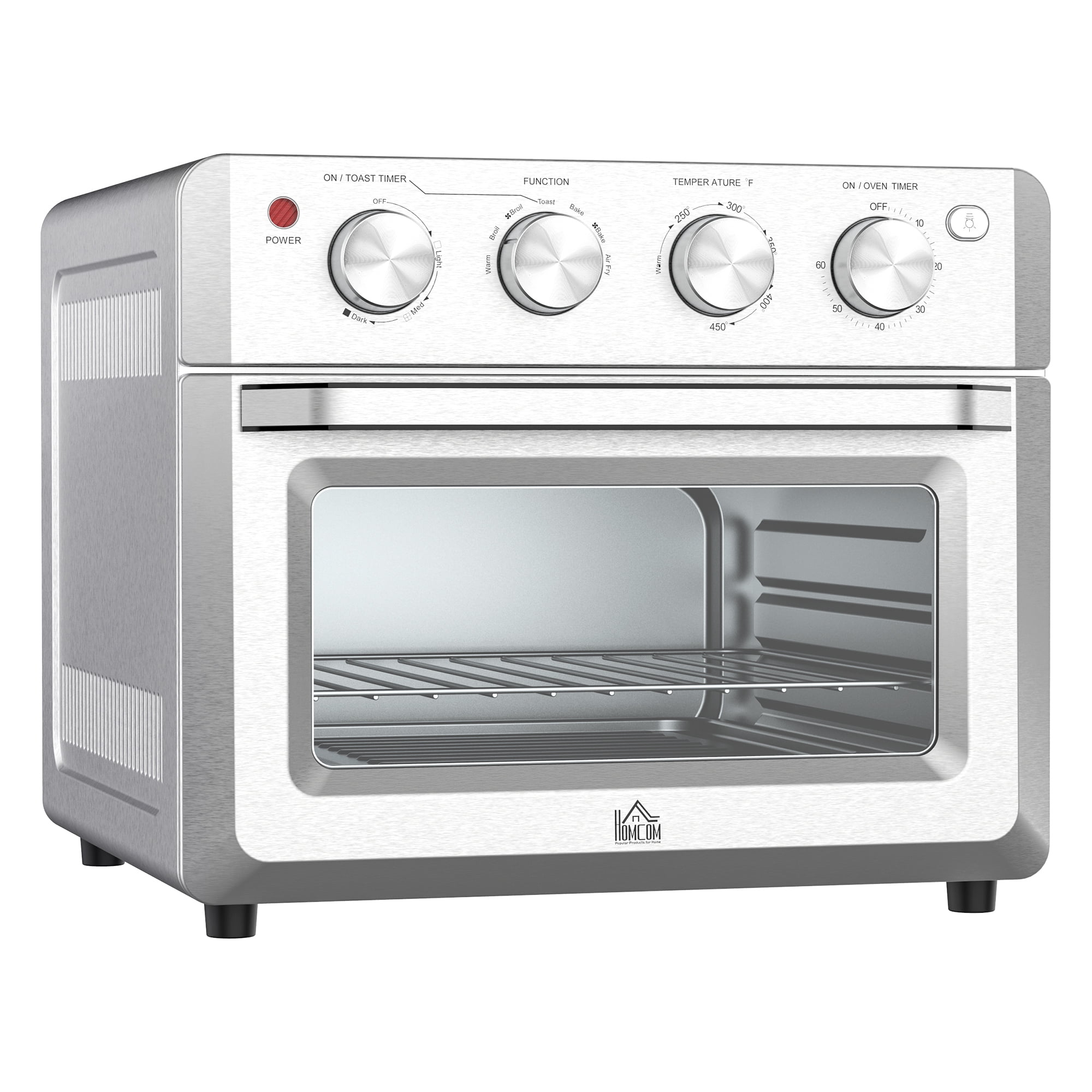 partij gangpad salto HOMCOM 7-in-1 Toaster Oven with Warm Broil Toast Bake Air Fryer Setting  Silver - Walmart.com