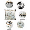 thumbnail image 5 of Fall Throw Pillow Covers&nbsp;18x18 Inch Set of 2 Pumpkin Sage Green Leaves Decorative Pillow Covers Black Plaid Cushion Cover Pillowcase for Sofa Couch Bed Home Decor, 5 of 9