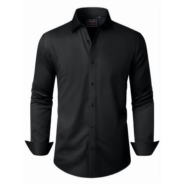 sogami Mens Solid Long Sleeve Dress Shirts Stretch Cotton Business Shirt