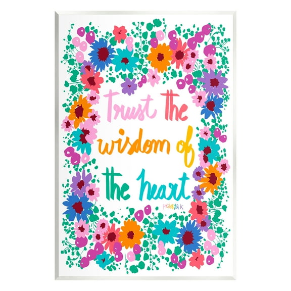 Stupell Industries Wisdom of Heart Phrase Botanical & Floral Painting Unframed Art Print Wall Art, 10 x 15