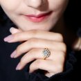 thumbnail image 6 of Certified Moissanite Engagement Ring for Women with Halo (D-VS1 Quality), 14K Yellow Gold, US 3.75, 6 of 9