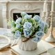 thumbnail image 4 of Jarrón de cerámica con arreglos de flores artificiales – Decoración de bola floral de seda falsa, ramo de plástico, tallos ajustables, centro de mesa para fiesta en casa y oficina de boda, 4 of 6
