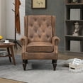 thumbnail image 3 of Accent Chairs Wood Frame Armchair, Modern Accent Chair Lounge Chair with Sturdy Wood Legs for Living Room Bedroom (Coffee),Fabric Accent Chairs, 3 of 27