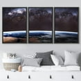 thumbnail image 2 of wall26 - 3 Piece Framed Canvas Wall Art Earth Image. - Modern Home Art Stretched and Framed Ready to Hang - 16"x24"x3 BLACK, 2 of 5