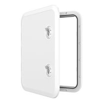 SEAFLO Locking Marine Boat Deck Rectangular Access Hatch - 18.11" x 20.47" (460mm x 510mm) with Lock and Keys, 180° Opening Lid, Non-Skid, Corrosion and UV Resistant, 4-Year Warranty! (White/Lock)