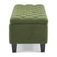 thumbnail image 5 of Furniliving Upholstered Storage Ottoman Bench, Faux Boucle Button Tufted End of Bed Bench, Entryway Bench for Bedroom, Living Room, Green, 5 of 9