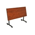 thumbnail image 3 of Regency Kobe 48 x 24 in. Flip-Top Privacy Nesting Table- Cherry, 2 Zeng Stack Chairs- Black, 3 of 7
