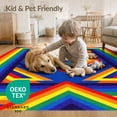 thumbnail image 4 of ODIKA 8'x10' Washable Area Rug Non-Shedding, Easy Care, Vibrant Lgbt With Repeating Bands And Symmetrical Edge Detail for King Size Bedroom Under Bed, Master Suite, 4 of 7