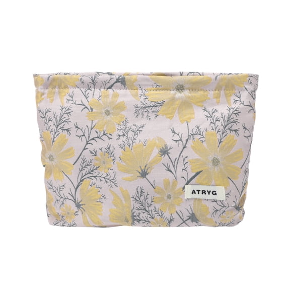 Bolsas de maquillaje de flores Gesang con cordón de 1 pieza para vacaciones y viajes de negocios, color amarillo de Unique Bargains
