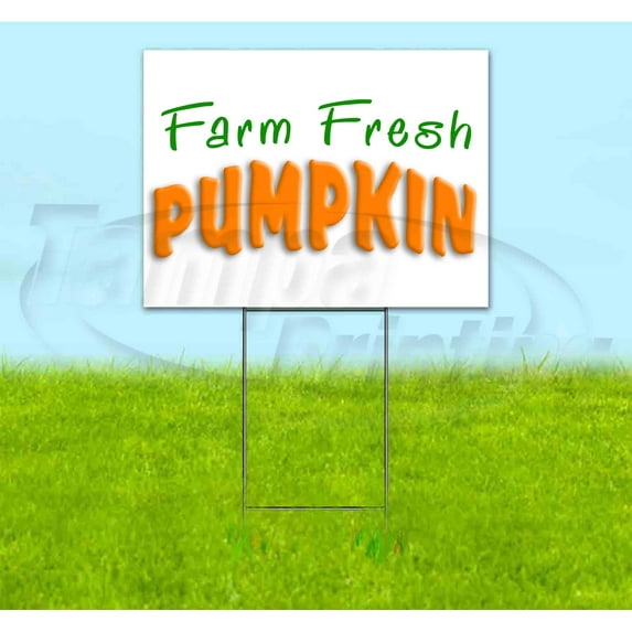 Farm Fresh Pumpkin (18"x24") Corrugated Plastic Yard Sign, Bandit, Lawn, Decorations, New, Advertising, USA