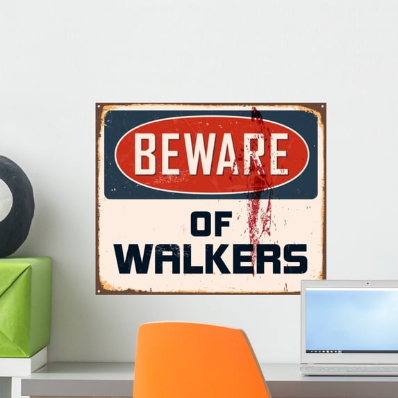 Vintage Metal Sign Beware Wall Mural by Wallmonkeys Peel and Stick Graphic (18 in W x 15 in H) WM59354
