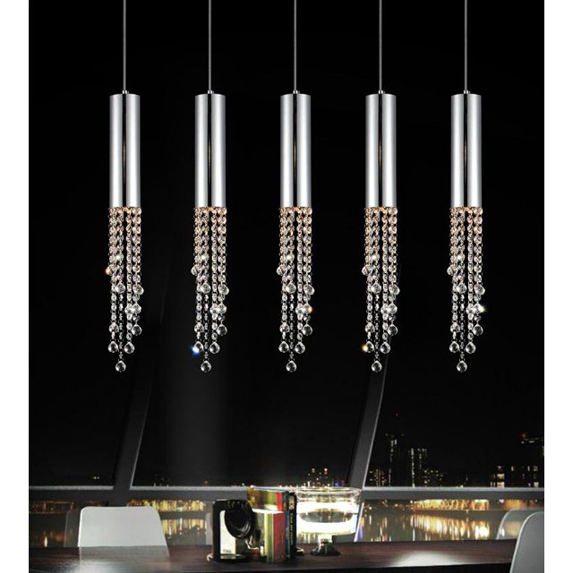 Suspension Multi-Lumières à 5 Lumières avec Fini Chrome
