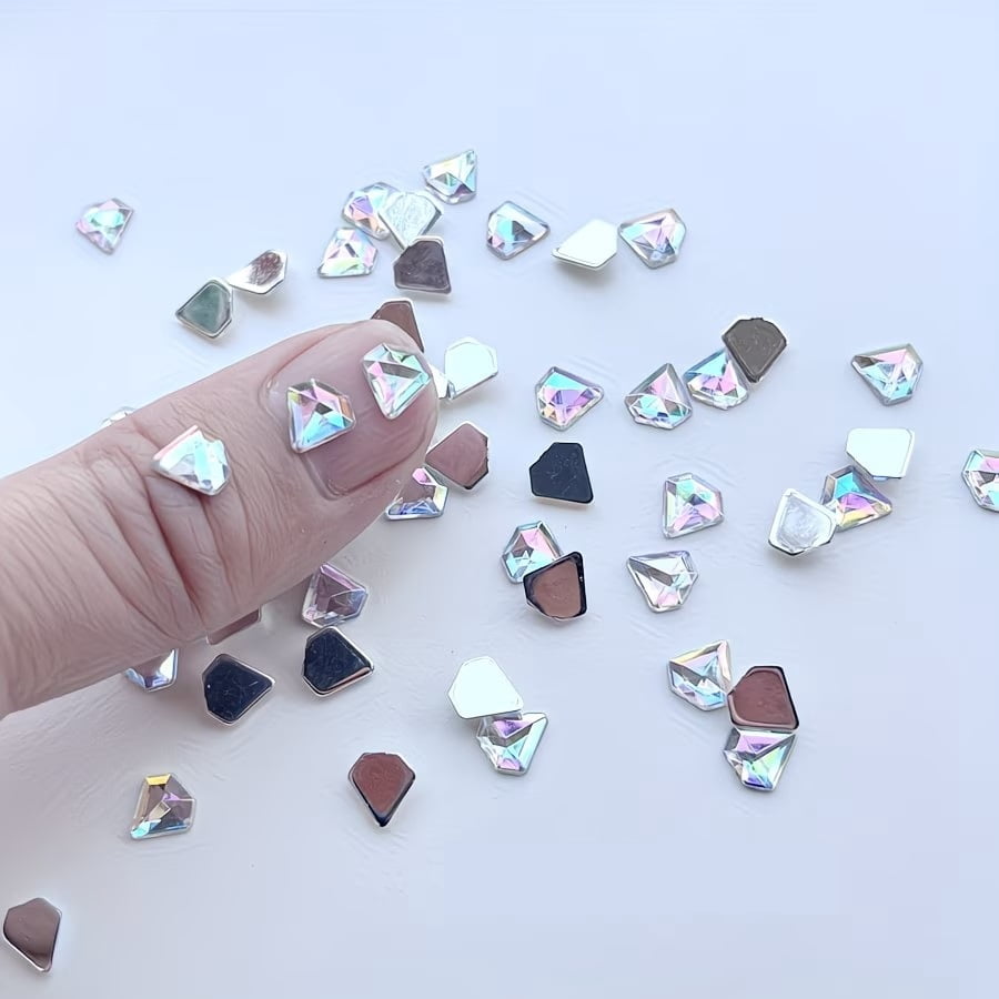 50 Pieces 7x7mm Acrylic Rhinestones - Sparkly Gemstone Shapes for DIY Jewelry, Nail Art Decoration and Crafts | Durable Rhinestones | Shiny rhinestones | Nail Art Supplies