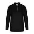 thumbnail image 4 of cocolona Mens Quarter Zip Pullover Sweatshirts Fall Winter Long Sleeve Stand Collar Shirts Fashion Casual Loose Tops with Pockets, 4 of 6