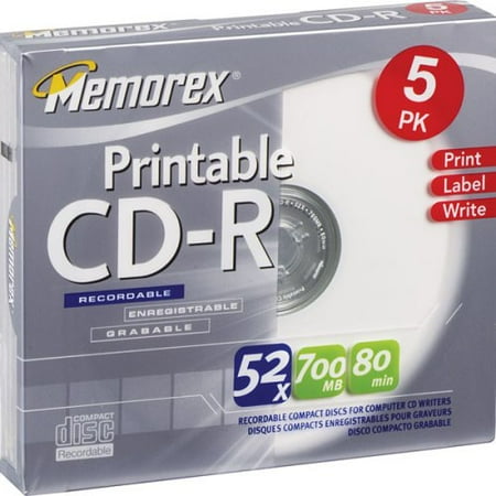 Memorex 5PK CD-R 80 WHITE PRINTABLE ( 32024729 ) (Discontinued by Manufacturer)