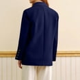 thumbnail image 4 of WTOBBY Women's Tailored Lapel Casual Jacket Blouse Top, Long Sleeve Slim Fit Cardigan Coat for Business Wear, Elegant and Professional Outerwear with Button Closure,Navy L, 4 of 5