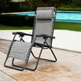 thumbnail image 4 of Caravan Sports Zero Gravity Outdoor Folding Camping Patio Lounge Chair, Gray, 4 of 11