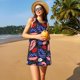 thumbnail image 3 of Easygdp American With Lips para Vestido Transpirable de Mujer, Vestido Suelto de Manga Corta con Pliegues y Bolsillos para el Verano, 3 of 7