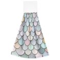 thumbnail image 7 of Yayeee Kitchen Hanging Hand Towels Set of 2 with Loop Bathroom Absorbent Tie Towel, Light Blue Shimmering Pattern, 7 of 7