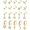 Gold, variant on 20PCS 20G Surgical Steel Dangle Nose Rings for Women L Shaped Nose Studs Nose Piercing Jewelry Dangling Nose Rings Hoops CZ Flower Moon Butterfly