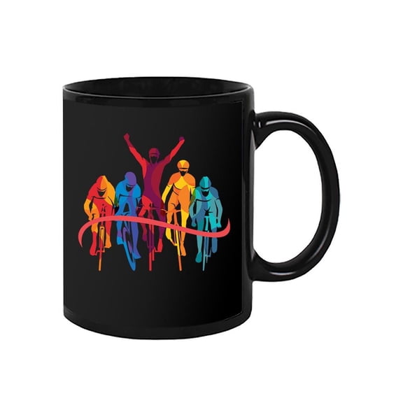 Colored Cyclist Silhouettes. Mug Unisex's -Image by Shutterstock