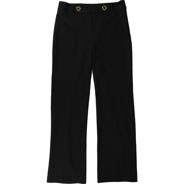 Pantalones de pierna ancha informales con ojales para mujer INC, negro, 0 Regular