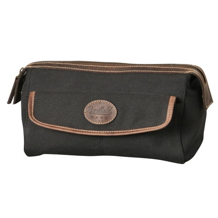 Mens Cosmetic Travel Bag by Bayfield Bags - Men&#39;s Overnight Toiletry Bag, Leather & Canvas Dopp ...