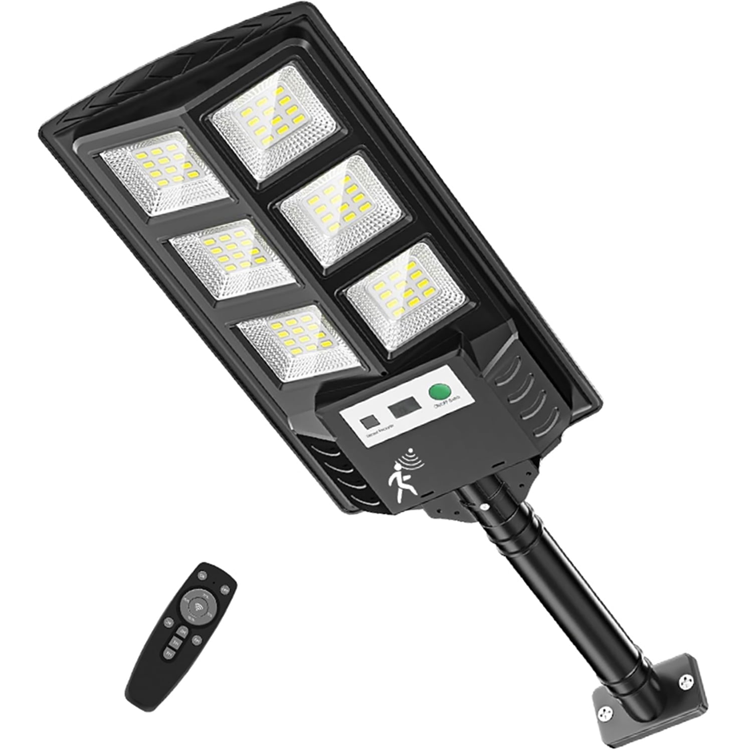 Solar Street Lights, Motion Sensor Outdoor Flood Lights with Remote Control, Wide Angle Dusk to Dawn Street Lamp, Solar Security Lights for Garden Yard