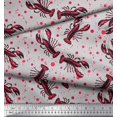 thumbnail image 3 of Soimoi Poly Georgette Fabric Dot & Lobster Ocean Decor Fabric Printed Yard 52 Inch Wide, 3 of 3