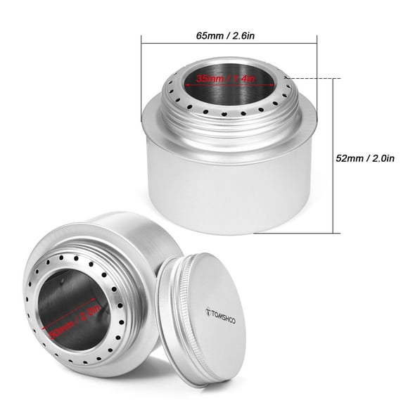 Poêle Tomshoo Portable Mini Aluminium alliage Alliage alcool avec couvercle et pare-brise en acier inoxydable Bouclier de vent pour la randonnée de la randonnée de camping en
