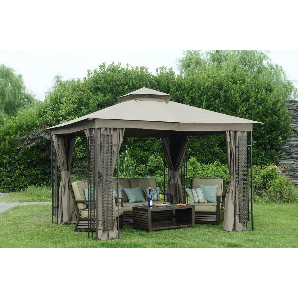 Sunjoy Replacement Curtain for LGZ810PSTE 10X12 Easy Set Up Wicker