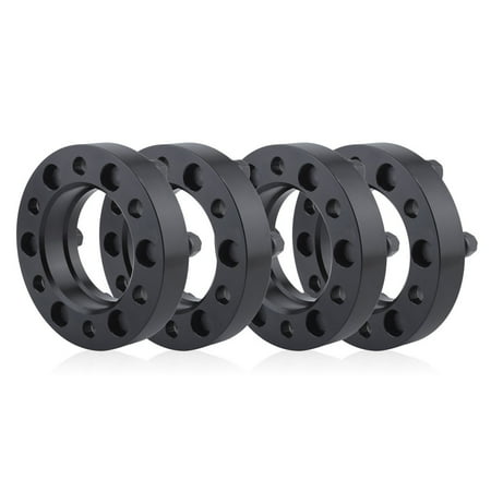 Auto Hub - Wheel Spacers Shims Plate 4 Pcs 1.25inch Thickness Auto Aluminum Hub Centric Wheel Spacers Shims Plate, black