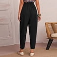 thumbnail image 5 of EDFBUYKRS Female Women Pants Casual Linen Pants Women Petite Short Length Women's Spring and Summer and Linen Solid Color Casual Stitching Wide-Leg Trousers Loose Pocket Straight-Leg Pants Xxl, 5 of 7
