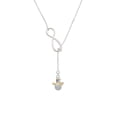 thumbnail image 2 of Delight Jewelry Two-tone Snowman with Crystal Buttons Silver tone Elegant Infinity Lariat Necklace, 2 of 4