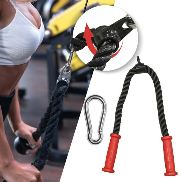Accesorio para máquina de ejercicios con cable de cuerda para tríceps, equipo de fitness con mosquetón para abdominales, bíceps y flexión de espalda. 70 centímetros