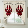 thumbnail image 2 of Buffalo Plaid Paw Swag Valances for Windows 2 Pack, Kitchen Window Curtains 36 Inch Length, Cute Cats Pets Pawprints Farmhouse Retro Privacy Swag Curtains for Living Room/Bathroom 36"x36", 2 of 8