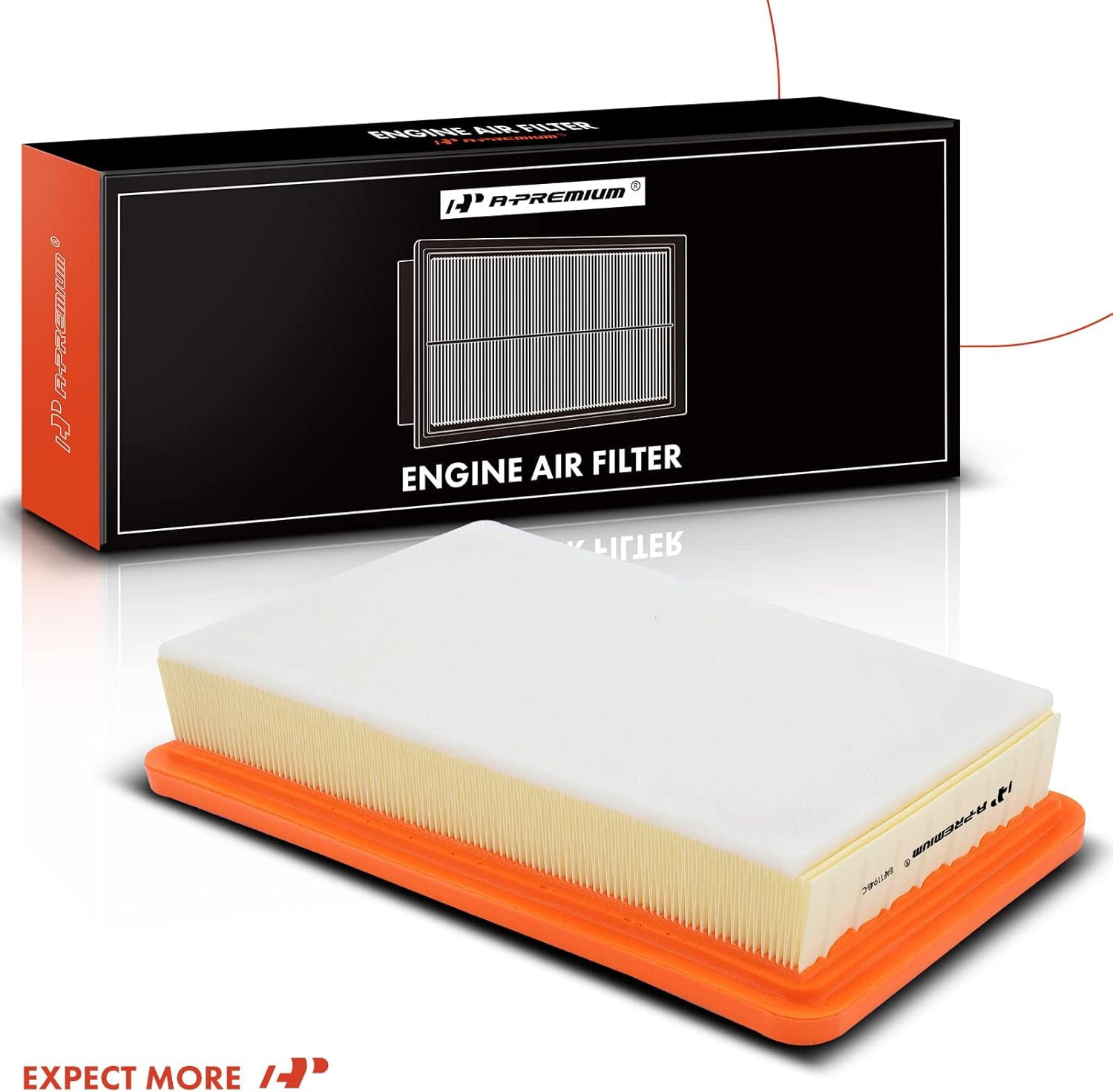 A-Premium 2-PC Front Engine Air Filter Compatible with Chrysler 200 2015 2016 2017, Flexible Panel, Replace# 68245454AA