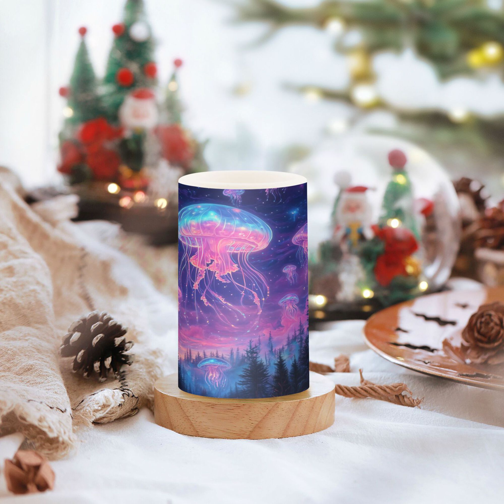 Yayeee Flameless Candles with Remote Flickering Battery Operated Multi Color Changing, Geometric Patterns