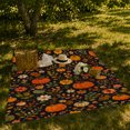 thumbnail image 7 of Autumn Pumpkin Floral Cluster Black Illustrative Thanksgiving, Cozy Friendship Quote Scene, Warm Flannel Blanket for Living Room and Reading Nook, Art Lovers Thanksgiving Gift, Festive Home Decor, 7 of 7