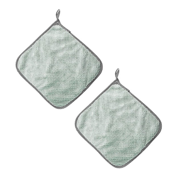 Oleegame 2PC Ten Dollar Items 1PCS Rag Dish Cloth Water Absorption Thickening Pot Washing Towel Table Home Kitchen Dishcloth Green