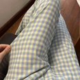 thumbnail image 1 of Pantalones finos informales a cuadros para mujer, pantalones para caminar al aire libre, ropa de dormir cómoda para el hogar, primavera, verano y otoño, 1 of 5