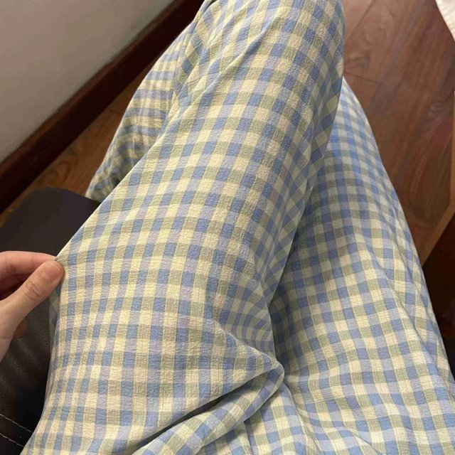 Pantalones finos informales a cuadros para mujer, pantalones para caminar al aire libre, ropa de dormir cómoda para el hogar, primavera, verano y otoño
