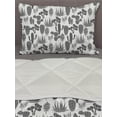 thumbnail image 3 of Cactus Comforter & Sham Bedding Set, Pattern of Cacti Plant Silhouettes Greyscale Succulentrrangement Desert Flora, 3 pcs Duvet Set Microfiber Filling Quilt, 5 Sizes, Grey Ivory, by Ambesonne, 3 of 4