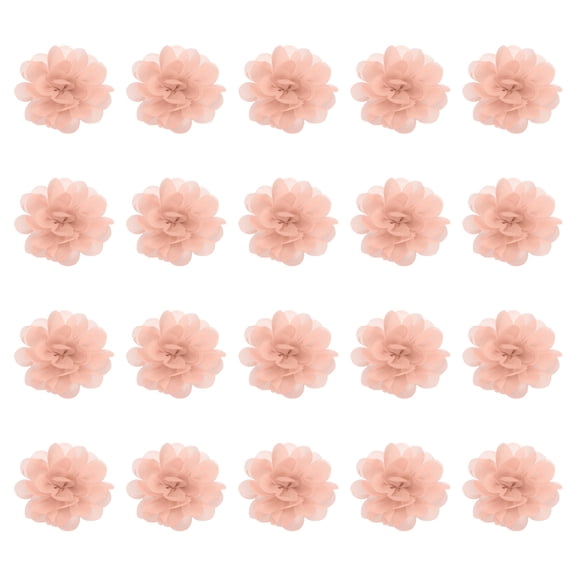 Uxcell Chiffon Flowers, 20Pcs 2" Sewing Fabric Flower Appliques Embellishments for DIY Crafts Clothing Headbands Wedding Party Decoration, Light Orange