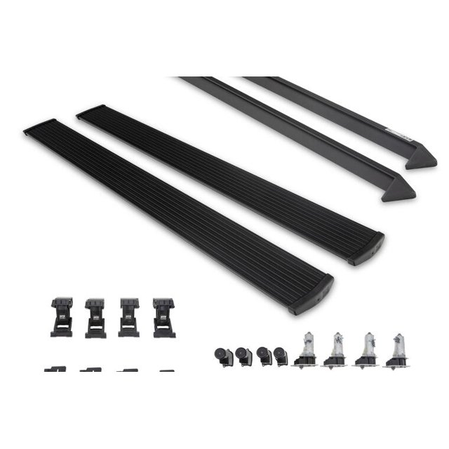 Fits 2020-2023 Jeep Gladiator JT Amp Research Running Board 77135-01A PowerStep XL; Textured; Black; Die Cast Aluminum; With LED Light System; Frame Body Mount Bolts; 600 Pound Capacity