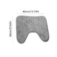 thumbnail image 2 of 1 PC Slow U-shaped Memory Cotton Floor Mat Bathroom Floor Mat Toilet Floor Mat(15.7"×23.6",Coffee), 2 of 2