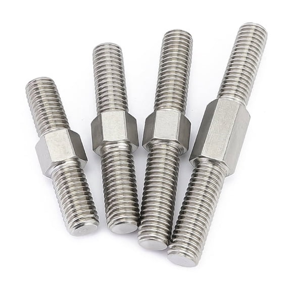 5 Pcs 304 Stainless Steel Double-Ended Positive And Negative Tooth Threaded Rods M4x40mm.